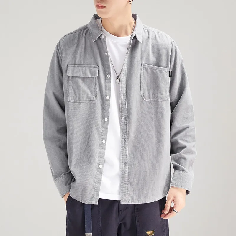 Men Korean Fashion Corduroy Long Sleeve Shirts 2022 Mens Harajuku Black Oversized Shirt Male Button Up Shirts Blouses 
Men Korean Fashion Corduroy Long Sleeve Shirts 2022 Mens Harajuku Black Oversized Shirt Male Button Up Shirts Blouses