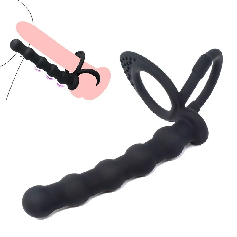 

Взрослые 18 + секс-игрушки для пар кольцо для секса анальные бусины Анальная пробка точка G для мужчин Двойное проникновение фаллоимитатор пенис