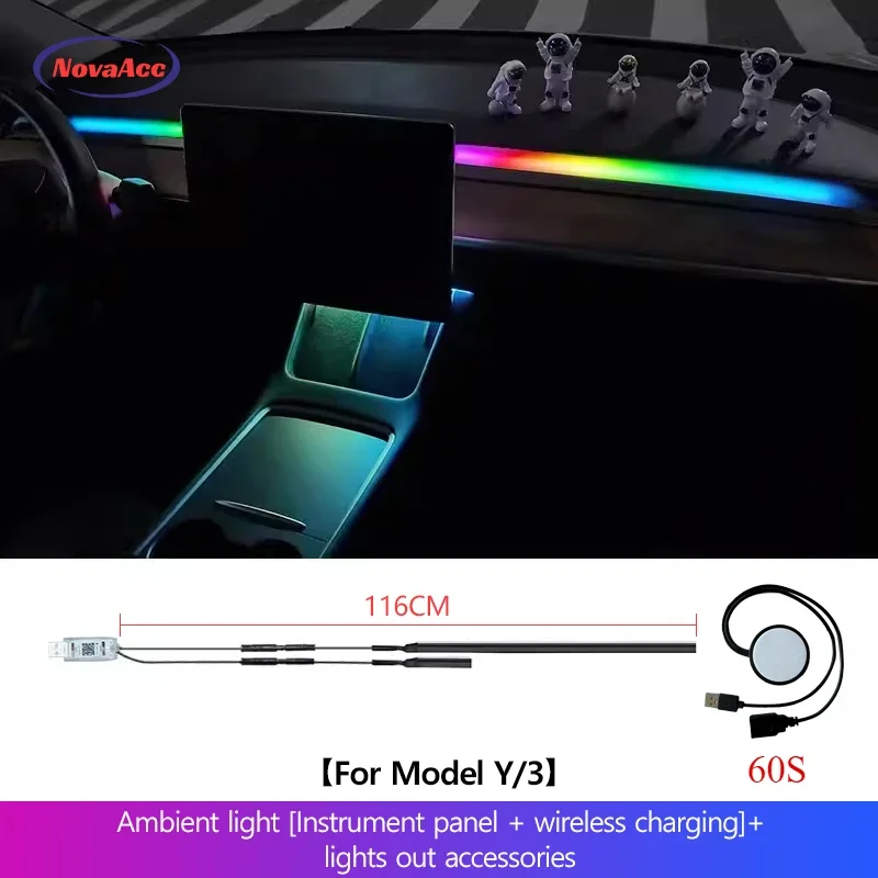 Для нового Tesla Model Y 3 Highland 116 см RGB комплект окружающего освещения приборная панель центральная консоль центральный стек приложение светодиодные ленты неоновое освещение
Для нового Tesla Model Y 3 Highland 116 см RGB комплект окружающего освещения приборная панель центральная консоль центральный стек приложение светодиодные ленты неоновое освещение