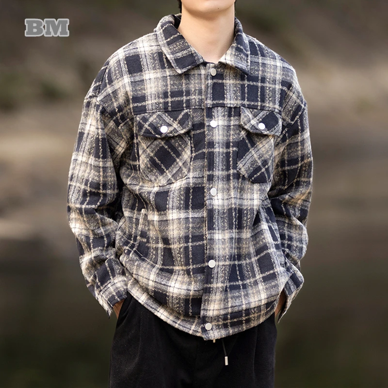 Куртка мужская оверсайз в американском стиле, Повседневная Верхняя одежда с отложным воротником в клетку, цвет черный/белый, весна-осень
Куртка мужская оверсайз в американском стиле, Повседневная Верхняя одежда с отложным воротником в клетку, цвет черный/белый, весна-осень