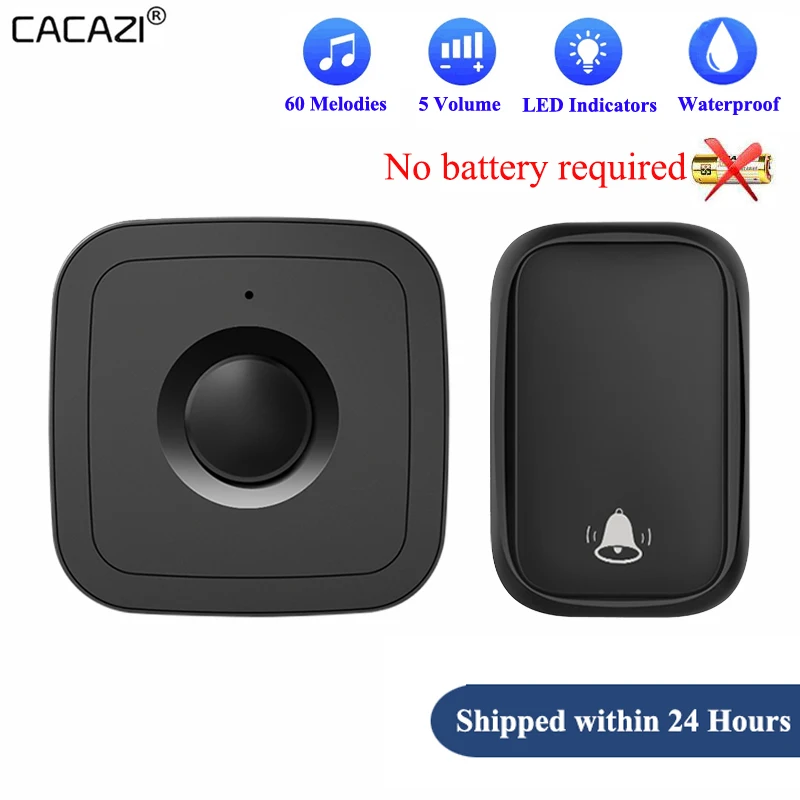 CACAZI Newest Home Wireless Doorbell 60 Songs 0~110DB 150M Waterproof Remote Smart Calling Bell with US EU UK AU Plug (Black)
CACAZI Newest Home Wireless Doorbell 60 Songs 0~110DB 150M Waterproof Remote Smart Calling Bell with US EU UK AU Plug (Black)