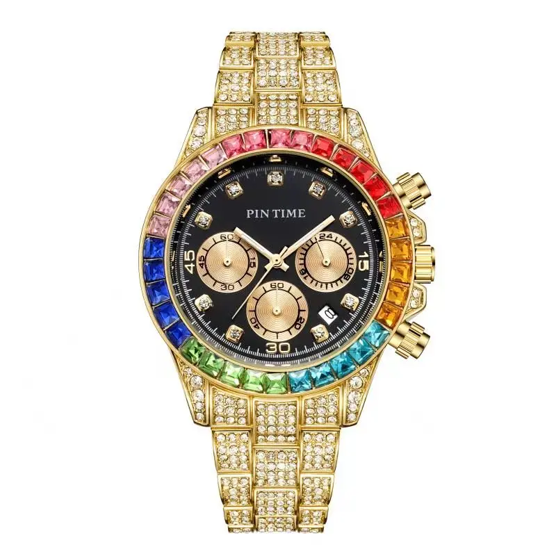 PINTIME Бриллиантовые часы Хип-хоп Круглый Bling Iced Out Аналоговые кварцевые часы для мужчин Водонепроницаемый светящийся браслет Наручные часы ...
PINTIME Бриллиантовые часы Хип-хоп Круглый Bling Iced Out Аналоговые кварцевые часы для мужчин Водонепроницаемый светящийся браслет Наручные часы ...