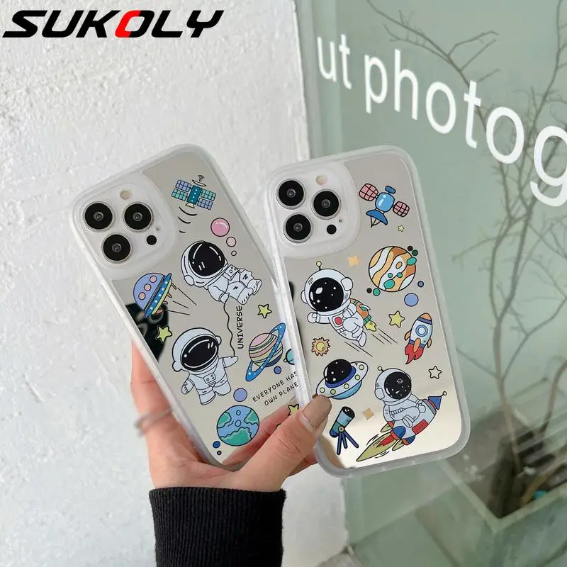 For iPhone 13 Pro Max 12 Pro 11 XS Max XR X Cartoon Planet Astronaut Mirror Back Cover Shockproof Frosted Frame Case Coque
For iPhone 13 Pro Max 12 Pro 11 XS Max XR X Cartoon Planet Astronaut Mirror Back Cover Shockproof Frosted Frame Case Coque