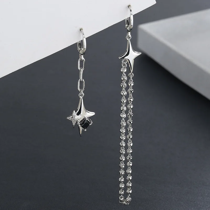 925 Sterling Silver Asymmetry Star Tassel Long Chain Drop Earring For Women Girls Party Trendy Elegant Jewelry Gift eh1305
925 Sterling Silver Asymmetry Star Tassel Long Chain Drop Earring For Women Girls Party Trendy Elegant Jewelry Gift eh1305
