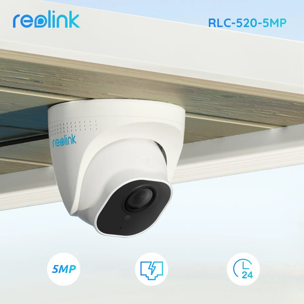 

Reolink PoE Camera 5MP Outdoor Dome SD card slot Surveillance Camera CCTV Night Vision Video IR Surveillance RLC-520 ip camera