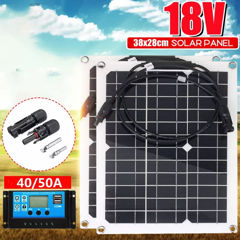 Max.300W Solar Panel 18V Solar Cell 40/50A Controller Solar Panel For Car Yacht Battery Boat Charger Outdoor Battery Supply
Max.300W Solar Panel 18V Solar Cell 40/50A Controller Solar Panel For Car Yacht Battery Boat Charger Outdoor Battery Supply