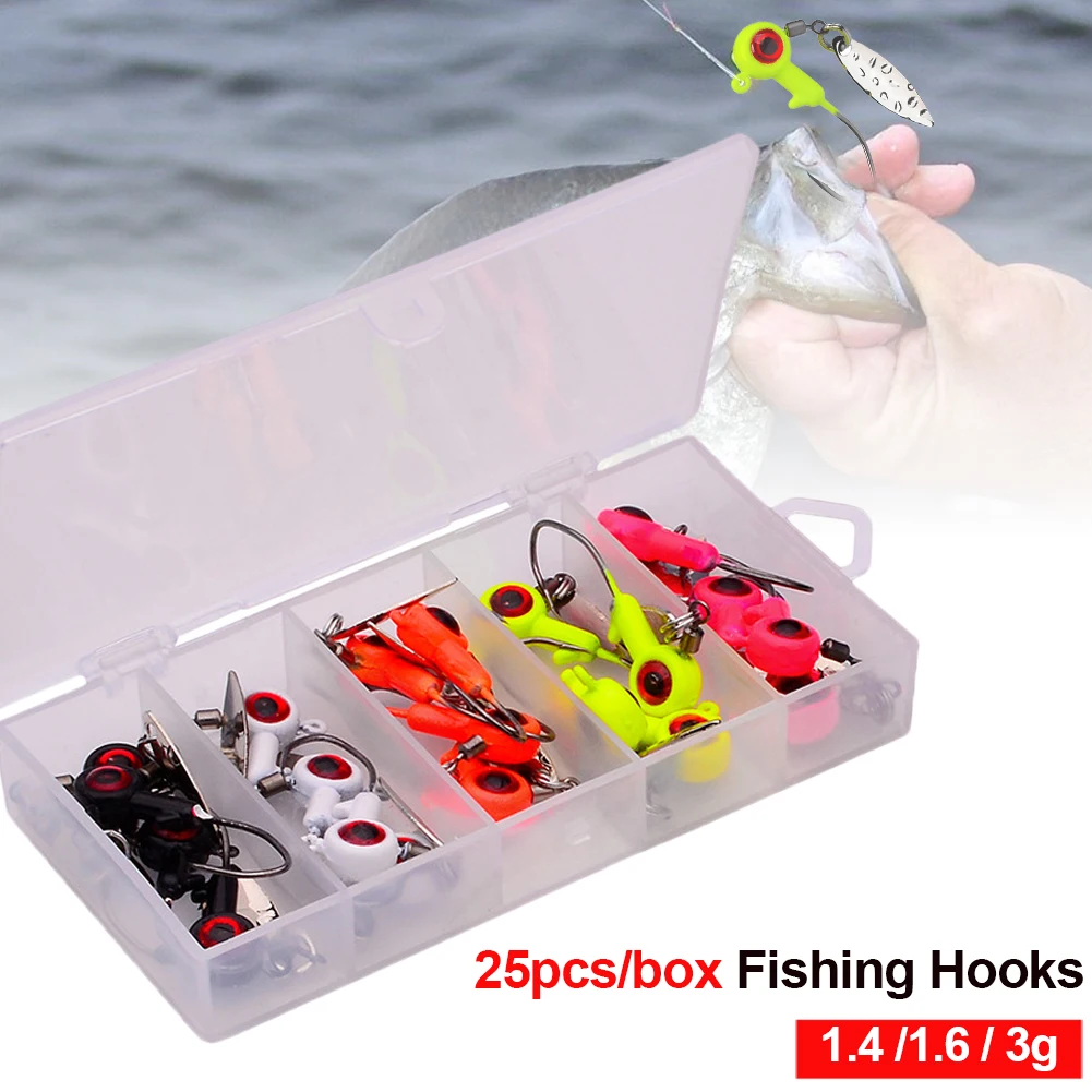 25Pcs Fishing Lure Crank Jig Head Hook High Carbon Stainless Jig Bait Fishing Hook For Soft Baits Bass Trout Fishing Lures
25Pcs Fishing Lure Crank Jig Head Hook High Carbon Stainless Jig Bait Fishing Hook For Soft Baits Bass Trout Fishing Lures