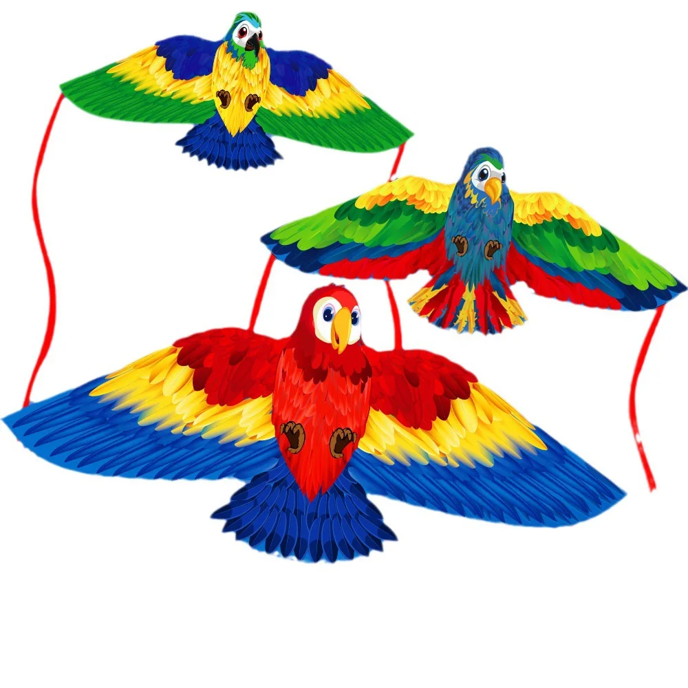 

3pcs Kids Parrot Kites Toy Cartoon Animal Kites Three-Dimensional Parrot Kite for Outdoor camping Beach Equipment