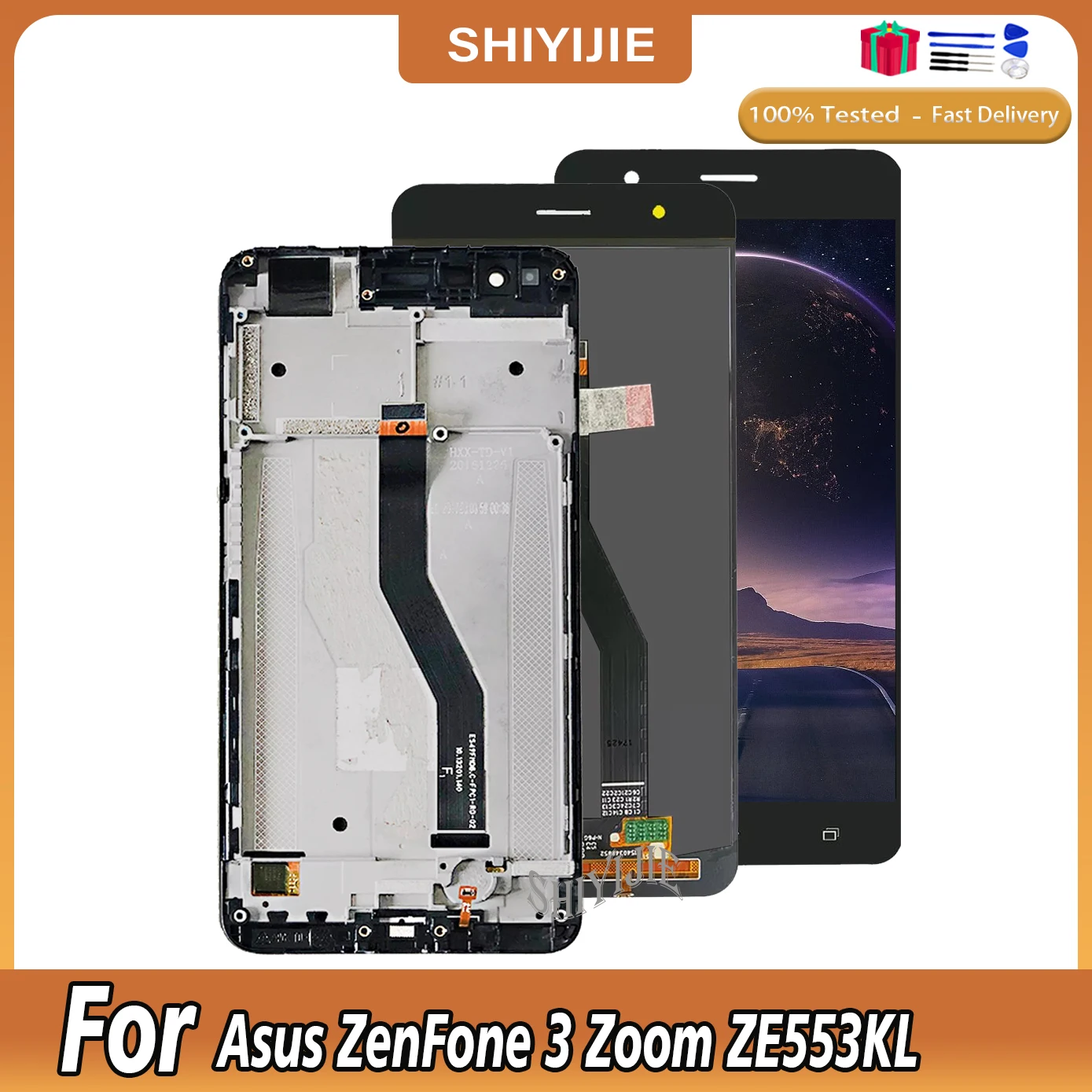 

100% Tested LCD for Asus ZenFone 3 Zoom ZE553KL ZE553 Z01HDA LCD Display Touch Digitizer Screen Assembly with Frame Free Tools