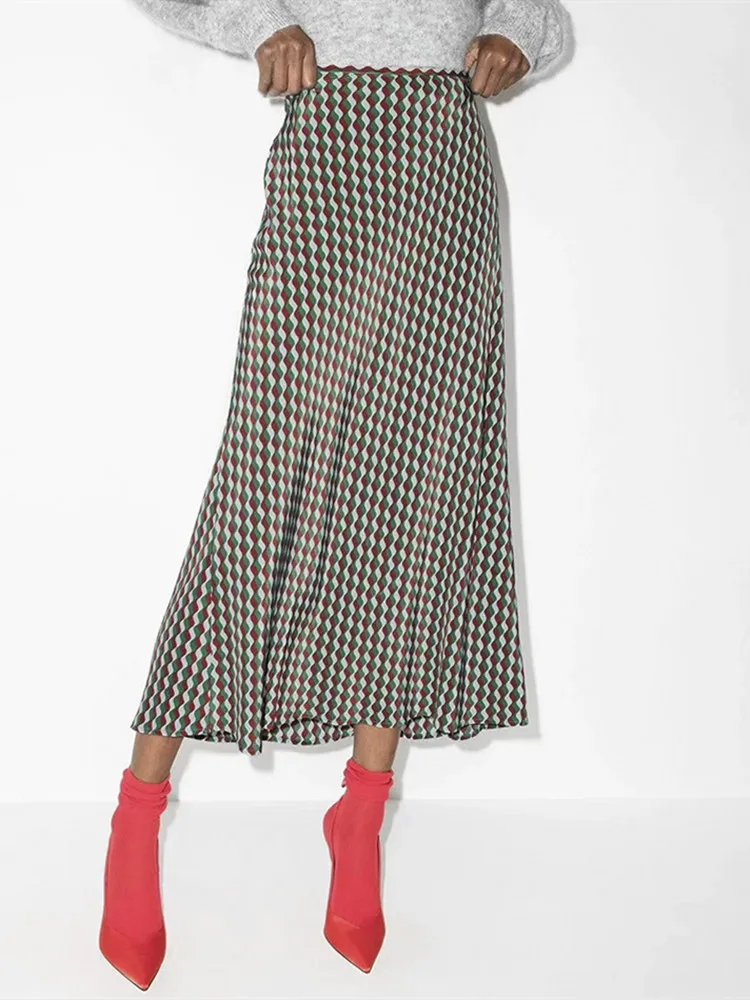 100% Viscose Women Geometric print A-line Midi Skirt Ladies Commuter All-match High Waist Slim Long Jupes
100% Viscose Women Geometric print A-line Midi Skirt Ladies Commuter All-match High Waist Slim Long Jupes