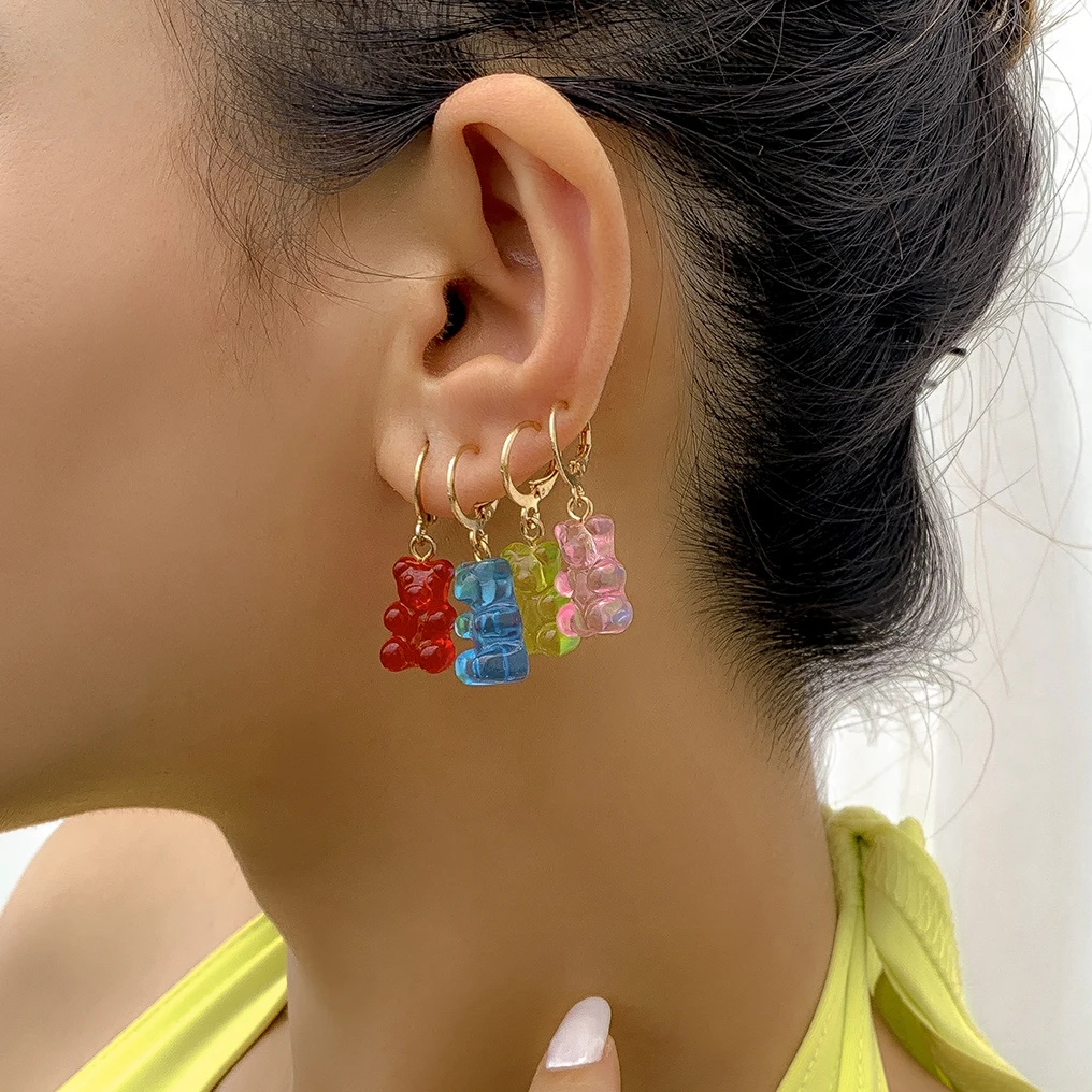 Kpop Cute Candy Plastic Bear Pendant Drop Earrings for Women Girls Summer Sweet Resin Animal Korean Fashion Creative Y2K Jewelry
Kpop Cute Candy Plastic Bear Pendant Drop Earrings for Women Girls Summer Sweet Resin Animal Korean Fashion Creative Y2K Jewelry