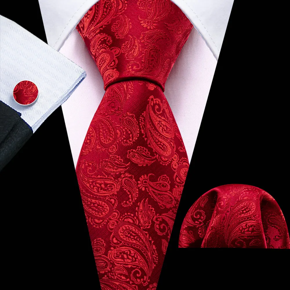 Exquisite Red Paisley Men Necktie High Quality Silk Pocket Square Cufflink Set Woven Suit Tie Groom Wedding Gift Barry.Wang 5553
Exquisite Red Paisley Men Necktie High Quality Silk Pocket Square Cufflink Set Woven Suit Tie Groom Wedding Gift Barry.Wang 5553