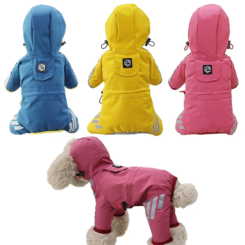 

Dog Raincoat All-inclusive Four-leg Waterproof Poncho Teddy Pome Rainy Day Pet Clothing Small and Medium-sized Dog Raincoat
