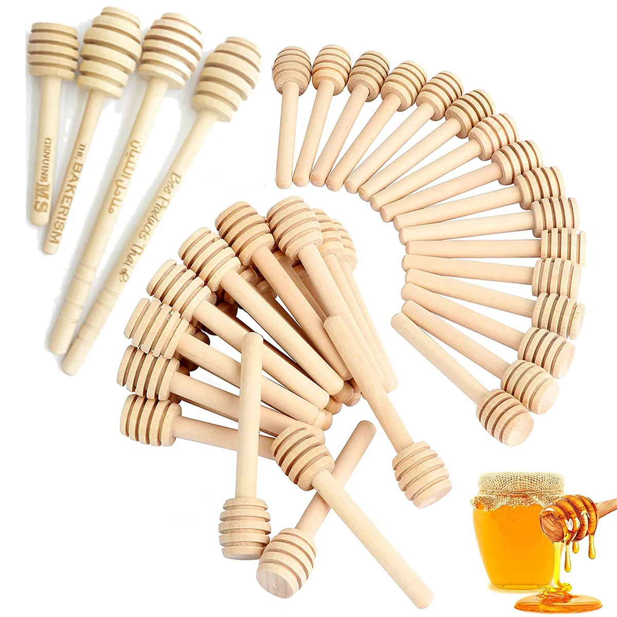 50/100PCS Personalized Mini Honey Mixers,Honey Stir Bar Customized Mini Wooden Honey Spoon Wedding Party Gift Dessert Utensils
50/100PCS Personalized Mini Honey Mixers,Honey Stir Bar Customized Mini Wooden Honey Spoon Wedding Party Gift Dessert Utensils