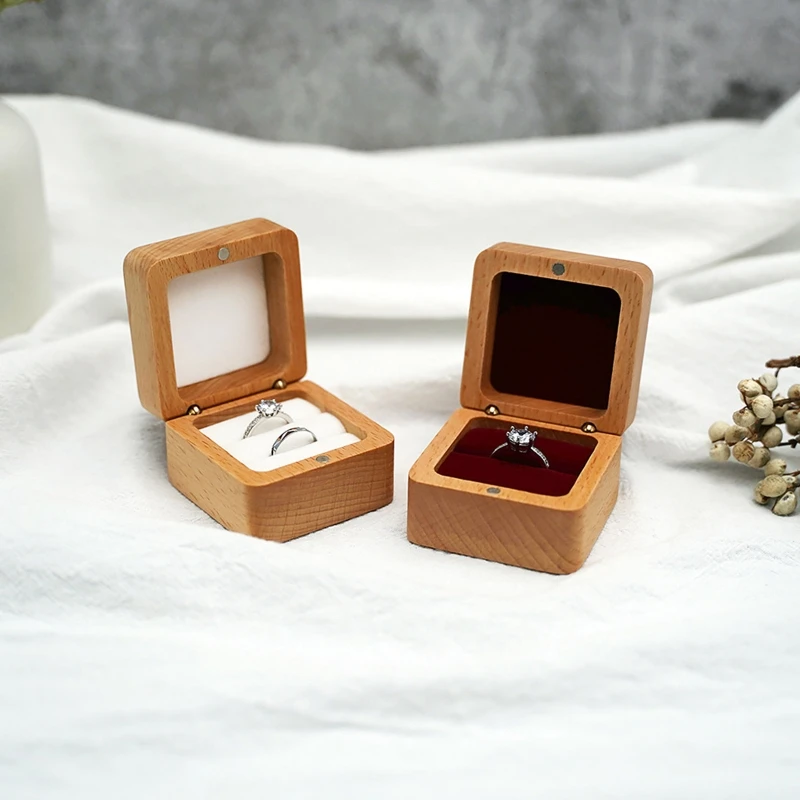 Wooden Flip Ring Box Walnut Jewelry Gift Box Antique Ring Box for Engagement Wedding Anniversary Valentine's Day Y08E 
Wooden Flip Ring Box Walnut Jewelry Gift Box Antique Ring Box for Engagement Wedding Anniversary Valentine's Day Y08E