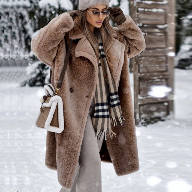 Winter Women Faux Wool Coats Solid Loose Long Jackets Outwear Warm Soft Overcoat Fashion Streetwear
Winter Women Faux Wool Coats Solid Loose Long Jackets Outwear Warm Soft Overcoat Fashion Streetwear