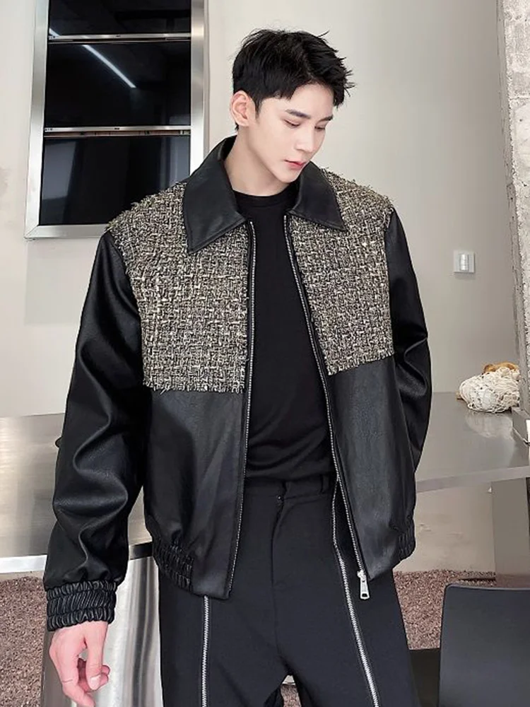 Lapel Autumn Winter Trend Men's Short Jacket Pu Leather Coat Splicing 2023 Long Sleeve Vintage Turn-down Collar 2A6281
Lapel Autumn Winter Trend Men's Short Jacket Pu Leather Coat Splicing 2023 Long Sleeve Vintage Turn-down Collar 2A6281