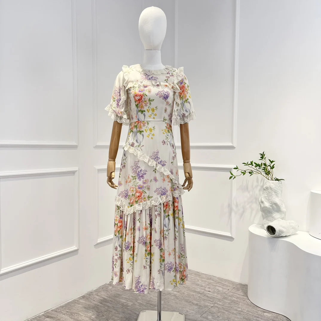 2023 New Arrival Top Quality Fairy Style Floral Lace Asymmetrical Patchwork Pleated Hem Back Zipper Midi Dress for Lady
2023 New Arrival Top Quality Fairy Style Floral Lace Asymmetrical Patchwork Pleated Hem Back Zipper Midi Dress for Lady