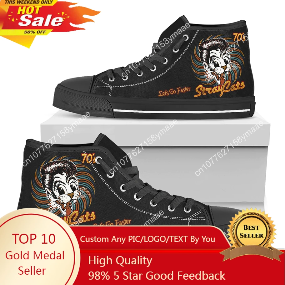 70'S Straycats Let's Go Faster New Arrive Fashion Lightweight High Top Canvas Shoes Men Women Casual Shoes Breathable Sneakers
70'S Straycats Let's Go Faster New Arrive Fashion Lightweight High Top Canvas Shoes Men Women Casual Shoes Breathable Sneakers