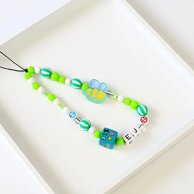 Женская цепочка для телефона в форме сердца с зелеными грибами Очаровательная