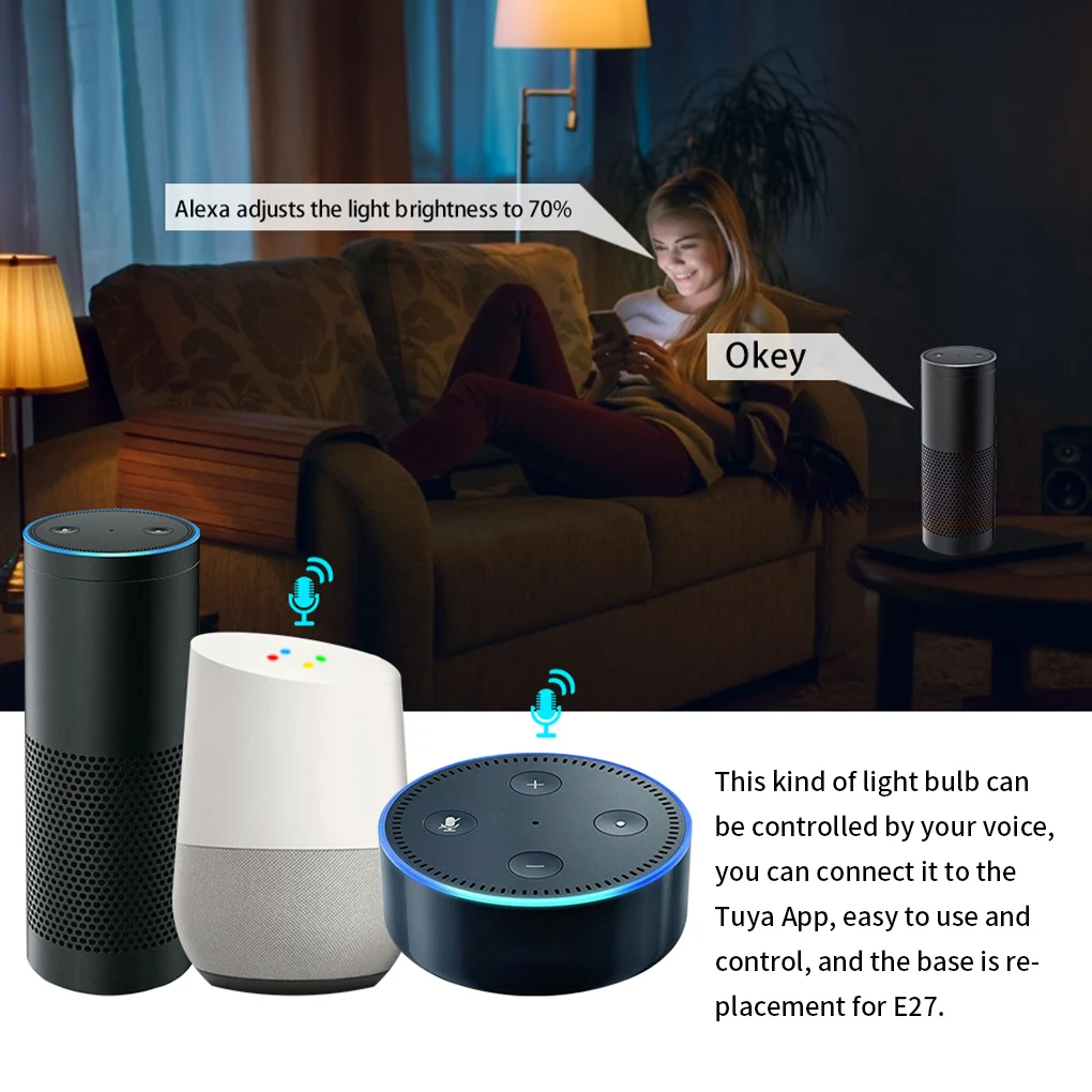 Tuya WiFi Smart Home Light Bulb E27 12/15/18W RGB LED Lamp Dimmable with Smart Life APP Voice Control for Google Home Alexa
Tuya WiFi Smart Home Light Bulb E27 12/15/18W RGB LED Lamp Dimmable with Smart Life APP Voice Control for Google Home Alexa
