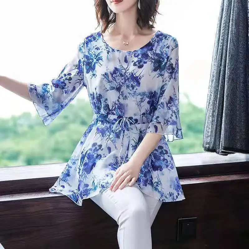 Fashion O-Neck Spliced Lace Up Bow Blouse Women's Clothing 2023 Spring New Oversized Casual Pullovers Loose Floral Shirt
Fashion O-Neck Spliced Lace Up Bow Blouse Women's Clothing 2023 Spring New Oversized Casual Pullovers Loose Floral Shirt