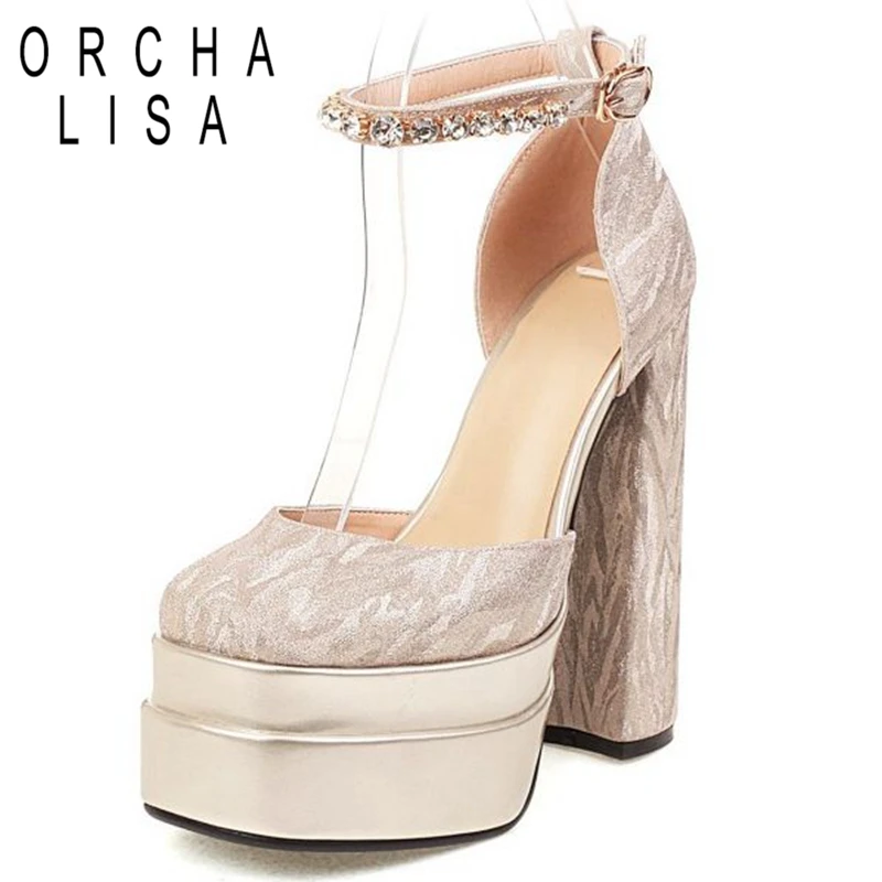 ORCHA LISA Women Sandals Platform Square Toe Sequined Rhinestone Chain Big Size 33-43 Silver Gold Party Spring Sexy S3350
ORCHA LISA Women Sandals Platform Square Toe Sequined Rhinestone Chain Big Size 33-43 Silver Gold Party Spring Sexy S3350