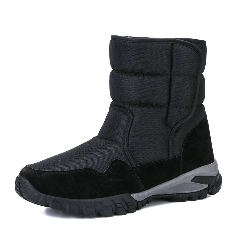 

Men Boots 2022 New Snow Winter Shoe Big Size 48 Black Colour Thick Warm Fur Insole MD Strong Outsole Free Shipping