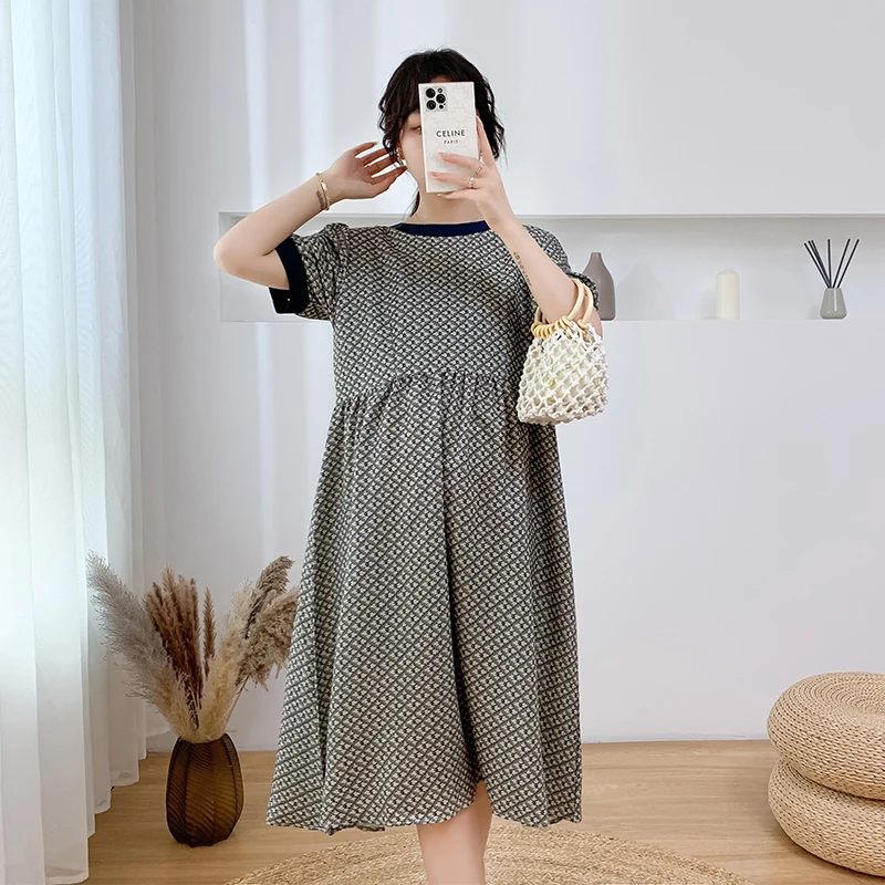 2750# Summer Korean Fashion Printed Maternity Dress Elegant A Line Slim Clothes for Pregnant Women OL Ladies Pregnancy Clothing 
2750# Summer Korean Fashion Printed Maternity Dress Elegant A Line Slim Clothes for Pregnant Women OL Ladies Pregnancy Clothing