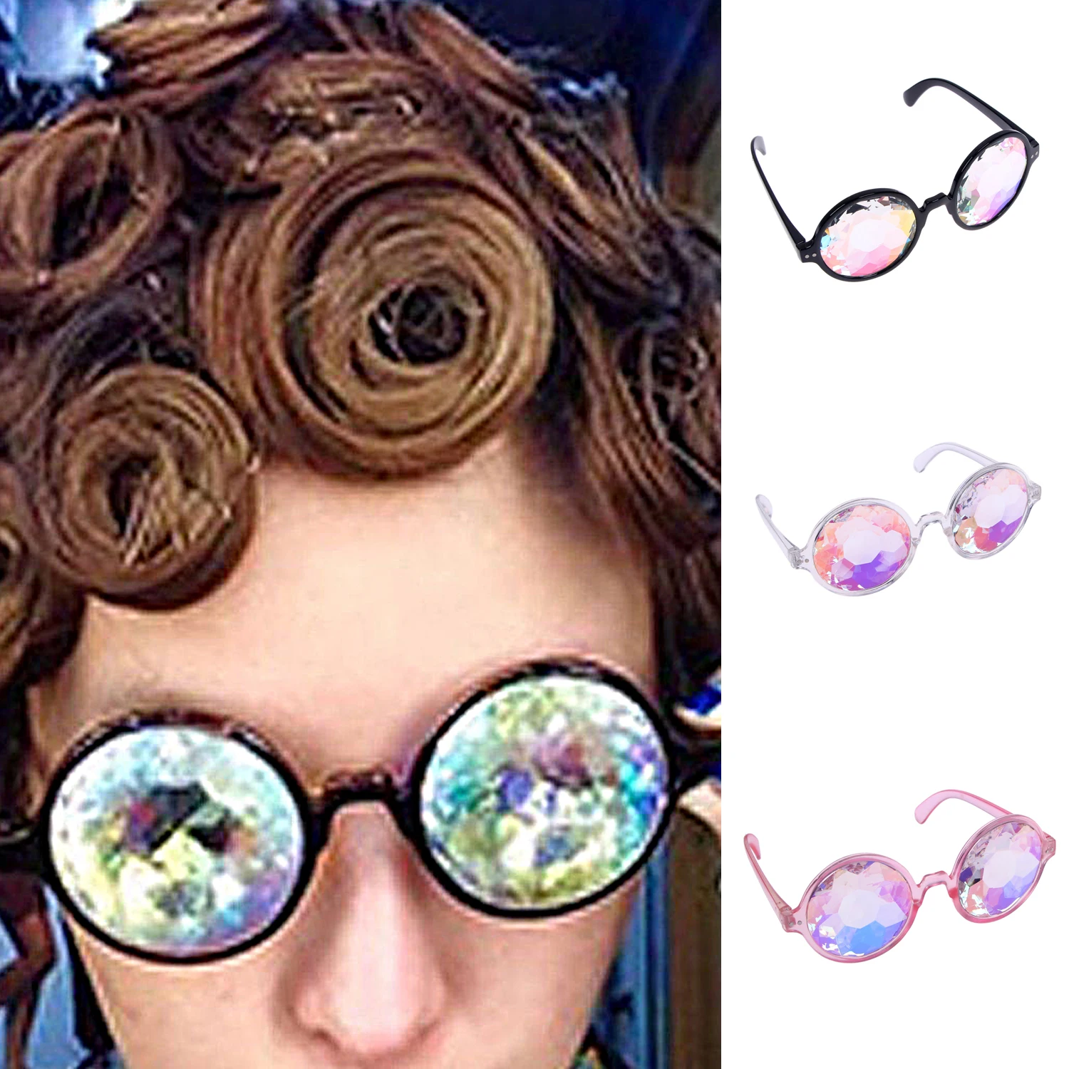 Clear Round Glasses Kaleidoscope Eyewears Crystal Lens Party Rave Sunglasses Female Men'S Glasses Party Eyewear Gifts 2022 New
Clear Round Glasses Kaleidoscope Eyewears Crystal Lens Party Rave Sunglasses Female Men'S Glasses Party Eyewear Gifts 2022 New