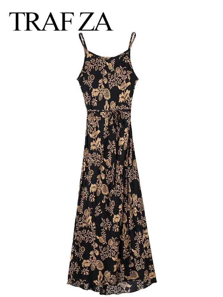 TRAF ZA Ladies Print Sling Dress Long Sleeveless Retro Side High Slit Sexy Slim Fit Elegant Party Club Summer Women's Clothes
TRAF ZA Ladies Print Sling Dress Long Sleeveless Retro Side High Slit Sexy Slim Fit Elegant Party Club Summer Women's Clothes