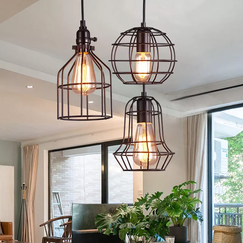 LED Indoor E27 modern cage pendant light iron retro loft pendant lamp metal Guard Hanging restaurant Lamp living room decoration
LED Indoor E27 modern cage pendant light iron retro loft pendant lamp metal Guard Hanging restaurant Lamp living room decoration
