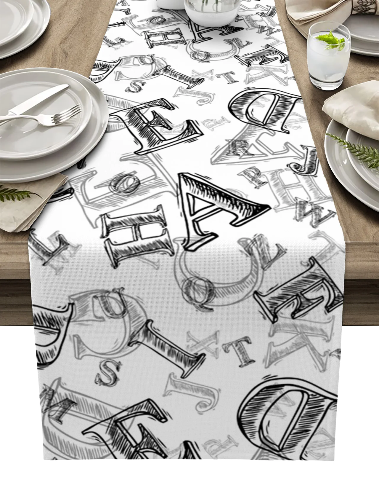 English Alphabet Texture Table Runner Home Wedding Banquet Festival Party Hotel Table Decoration Table Cover
English Alphabet Texture Table Runner Home Wedding Banquet Festival Party Hotel Table Decoration Table Cover