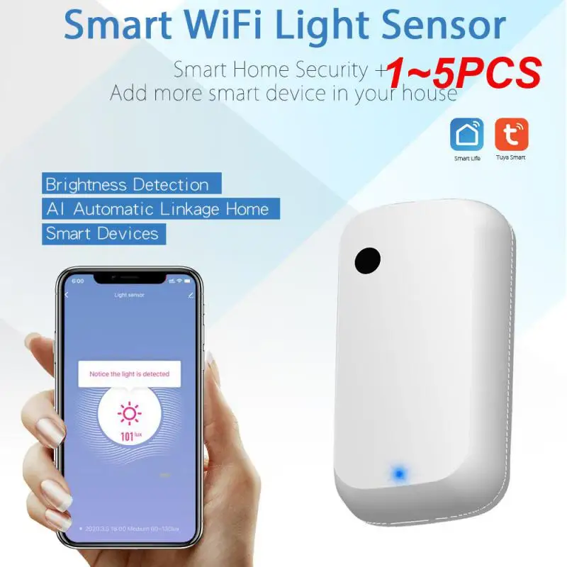 

1~5PCS Tuya Zigbee Wifi Light Sensor Smart Illuminance Brightness Detector Sensor Smart Home Illumination Automation Smart life