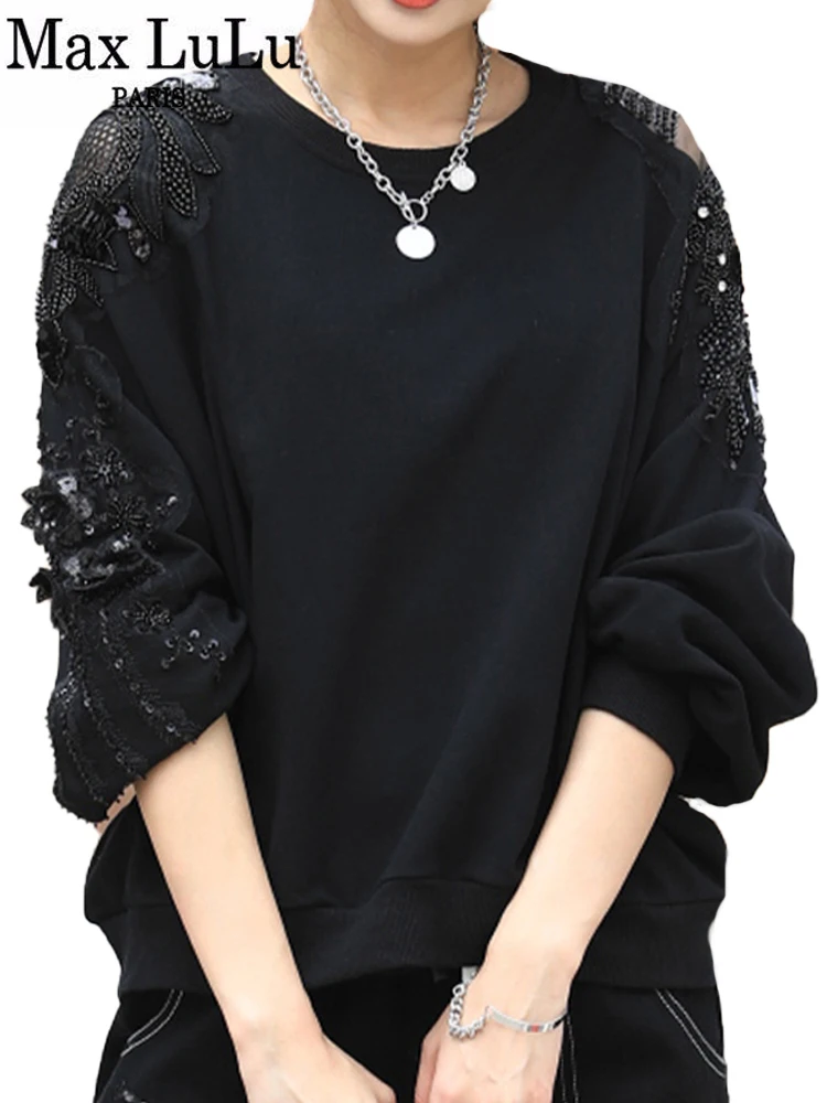 Max LuLu Fashion 2022 Spring Womens Loose Black Elegant Tee Shirts Korean Style Female Lace Gothic Vintage Tops Casual Clothes
Max LuLu Fashion 2022 Spring Womens Loose Black Elegant Tee Shirts Korean Style Female Lace Gothic Vintage Tops Casual Clothes
