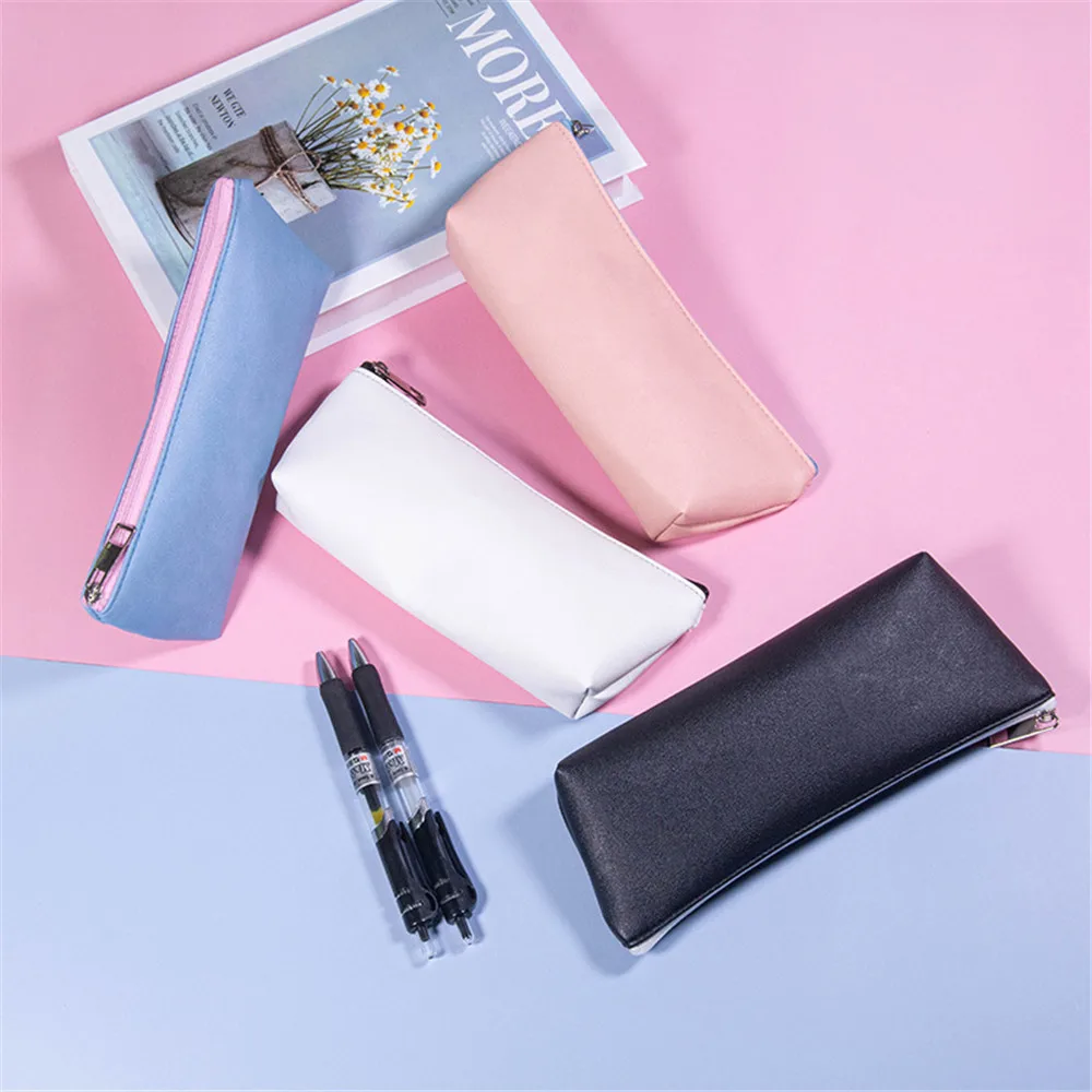 Korean Version Of Simple Pu Leather Stationery Bag Large Capacity Solid Color Portable Pencil Case 2022 New Student Pencil Case
Korean Version Of Simple Pu Leather Stationery Bag Large Capacity Solid Color Portable Pencil Case 2022 New Student Pencil Case
