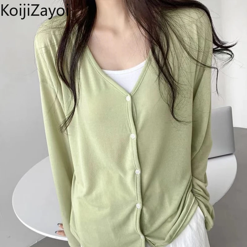 Koijizayoi Knitted Women Casual Loose Cardigan Long Sleeves Office Lady Solid Single Breasted Kardigan Chic V Neck Cardigans
Koijizayoi Knitted Women Casual Loose Cardigan Long Sleeves Office Lady Solid Single Breasted Kardigan Chic V Neck Cardigans