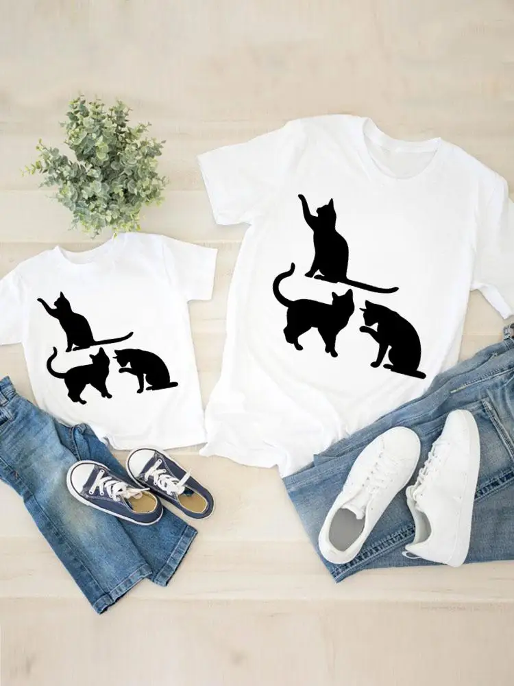 Clothing Women Cat Lovely Style New Kid Son Child Summer Family Matching Outfits Mom Mama Mother Tshirt Tee T-shirt Clothes 
Clothing Women Cat Lovely Style New Kid Son Child Summer Family Matching Outfits Mom Mama Mother Tshirt Tee T-shirt Clothes