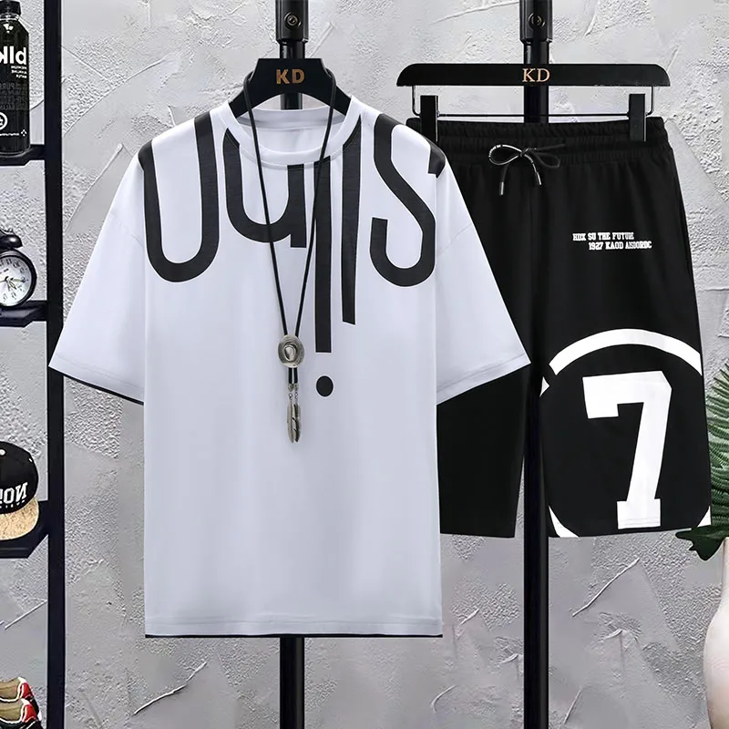 Fashion Summer Men's 2 Piece Sets Casual T-Shirt And Shorts Pant Set Youth Sportswear Loose Breathable Short-Sleeved Tracksuits
Fashion Summer Men's 2 Piece Sets Casual T-Shirt And Shorts Pant Set Youth Sportswear Loose Breathable Short-Sleeved Tracksuits