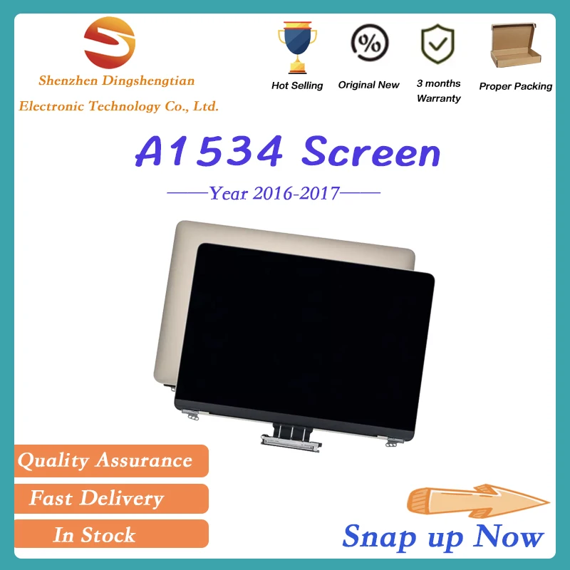 Фото Замена для MacBook A1534 12-дюймовый ЖК-экран сборки монитора серебро розовое золото космический серый 2016-17 Emc 2991 3099 on.