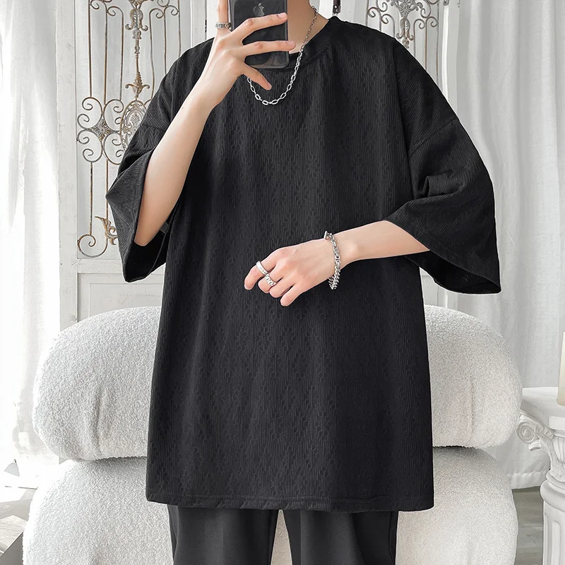Summer Short Sleeve Shirt Men Fashion Oversized Ice Silk T Shirt Men Streetwear Loose Round Neck Tshirt Mens Large Size M-5XL
Summer Short Sleeve Shirt Men Fashion Oversized Ice Silk T Shirt Men Streetwear Loose Round Neck Tshirt Mens Large Size M-5XL