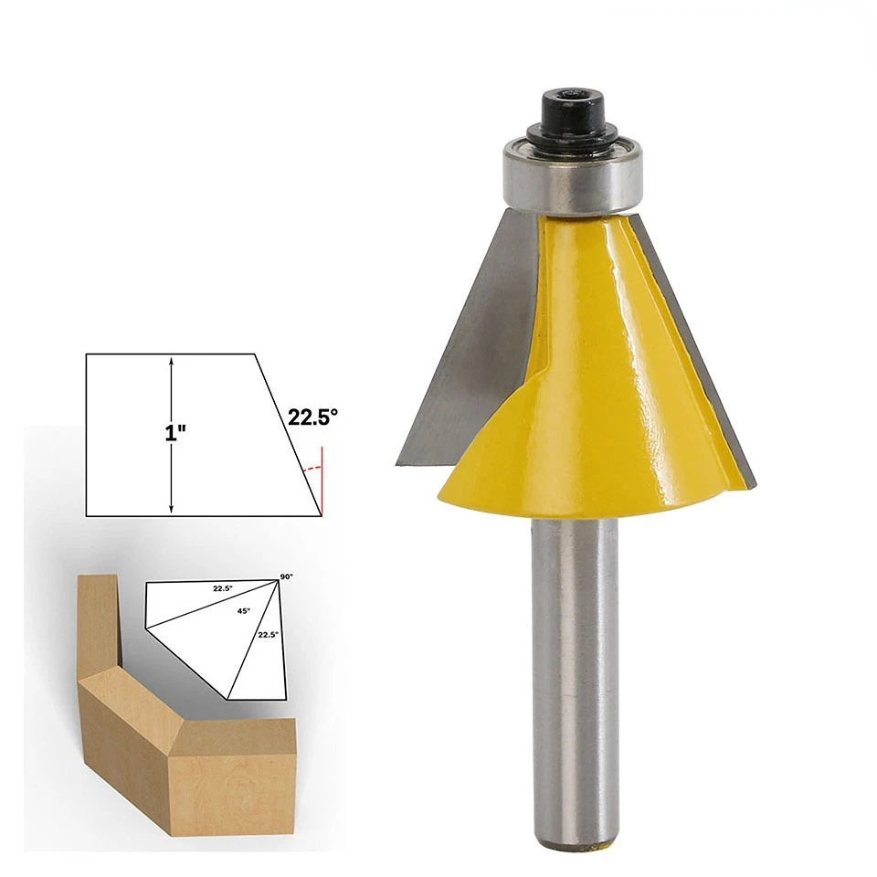 1pc 8mm Shank 22.5 Degree Chamfer & Bevel Edging Router Bit woodworking cutter woodworking bits
1pc 8mm Shank 22.5 Degree Chamfer & Bevel Edging Router Bit woodworking cutter woodworking bits