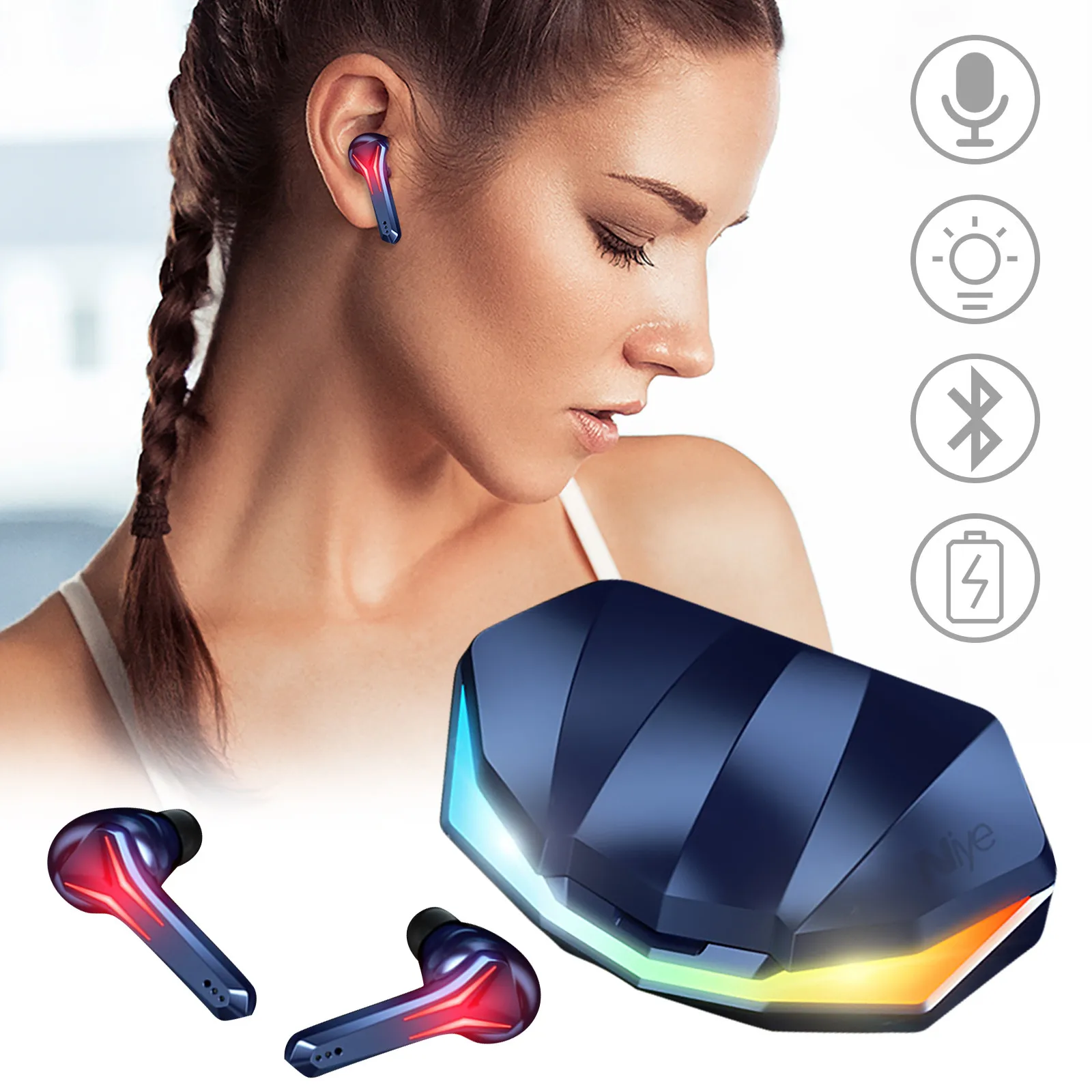Модная Беспроводная Bluetooth-гарнитура, игровая гарнитура с низкой задержкой, гарнитура с четким звуком AAC, двухканальная независимая аудиогар...
Модная Беспроводная Bluetooth-гарнитура, игровая гарнитура с низкой задержкой, гарнитура с четким звуком AAC, двухканальная независимая аудиогар...