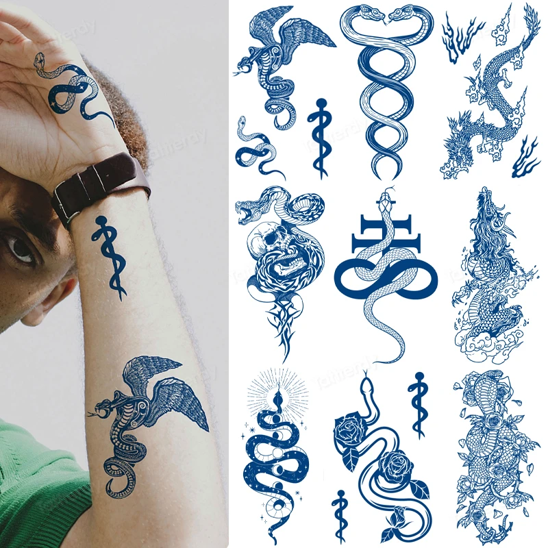 8Pcs/pack Wholesale Herbal Plant Juice Tattoo Sticker Water Transfer Sexy Snake Dragon Fake Tattoo Temporary Arm Sleeve Men Body
8Pcs/pack Wholesale Herbal Plant Juice Tattoo Sticker Water Transfer Sexy Snake Dragon Fake Tattoo Temporary Arm Sleeve Men Body