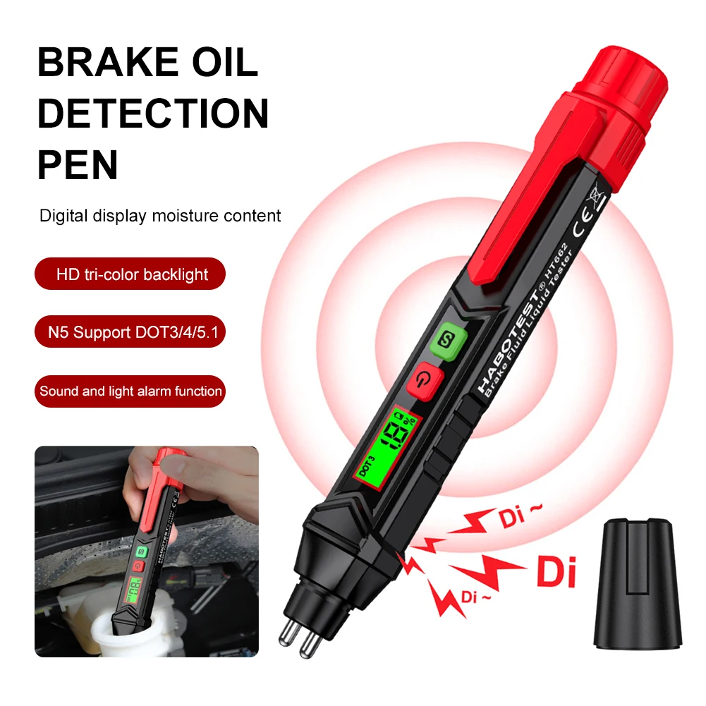 Multi-function Automotive Brake Fuid Brake Oil Testing Pen Car Repair Inspection Tool For BMW VW DOT3/DOT4/DOT5.1 LCD Display
Multi-function Automotive Brake Fuid Brake Oil Testing Pen Car Repair Inspection Tool For BMW VW DOT3/DOT4/DOT5.1 LCD Display