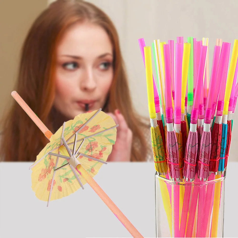 100pcs Umbrella Cocktail Drinking Disposable Straws Hawaii Party Facvor Juice Parasols Straws For Bar Summer Home Decor
100pcs Umbrella Cocktail Drinking Disposable Straws Hawaii Party Facvor Juice Parasols Straws For Bar Summer Home Decor