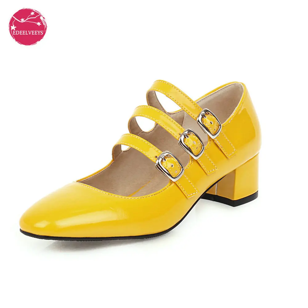 Bridal Medium Heels Pumps Women Patent Leather Three Buckle Mary Janes Dress ShoesFemale Wedding Shoes Plus Size Footwear
Bridal Medium Heels Pumps Women Patent Leather Three Buckle Mary Janes Dress ShoesFemale Wedding Shoes Plus Size Footwear