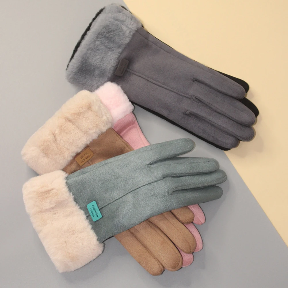 Women Winter Gloves Warm Touch Screen Black Fur Suede Gloves Full Finger Mittens Driving Windproof Gloves Women's Gloves
Women Winter Gloves Warm Touch Screen Black Fur Suede Gloves Full Finger Mittens Driving Windproof Gloves Women's Gloves