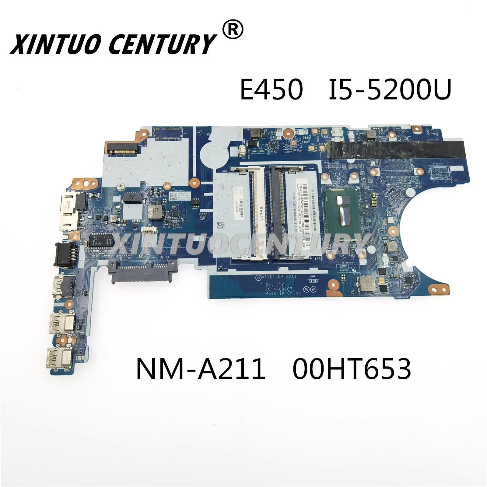 00HT653 00HT652 For Lenovo Thinkpad borda E450 E450C computador portátil placa-mãe NM-A211 i5-5200U CPU 100%test
00HT653 00HT652 For Lenovo Thinkpad borda E450 E450C computador portátil placa-mãe NM-A211 i5-5200U CPU 100%test