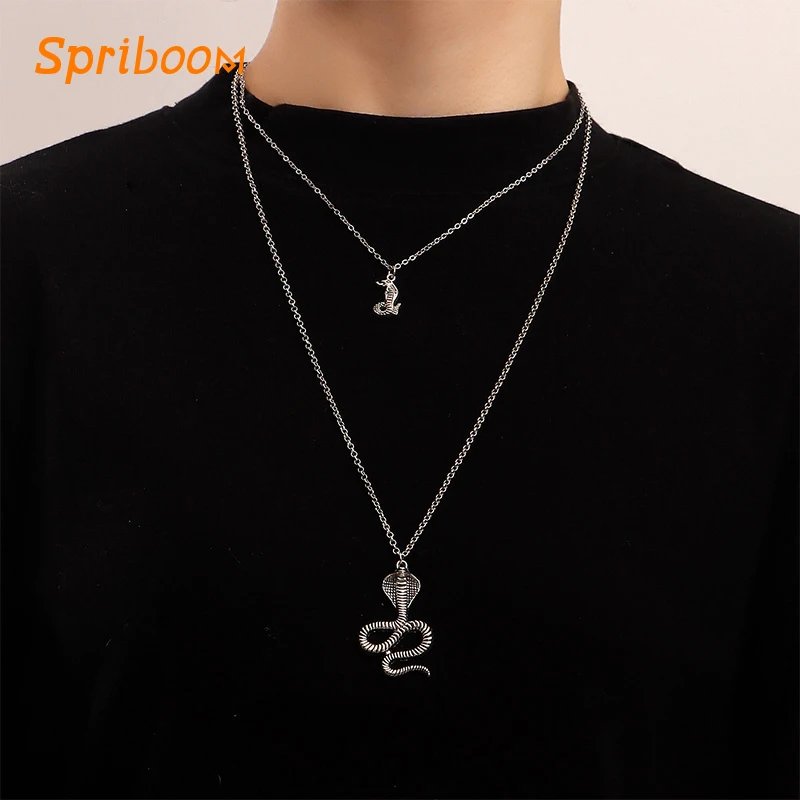 Double Layers Snake Pendant Necklaces Punk King Cobra Pendants Necklace Chain Vintage Bohemia Men's Jewelry Gothic Bijoux Collar
Double Layers Snake Pendant Necklaces Punk King Cobra Pendants Necklace Chain Vintage Bohemia Men's Jewelry Gothic Bijoux Collar